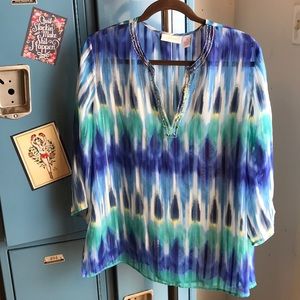 Chico’s Sheer Long Sleeve Blouse 🍀